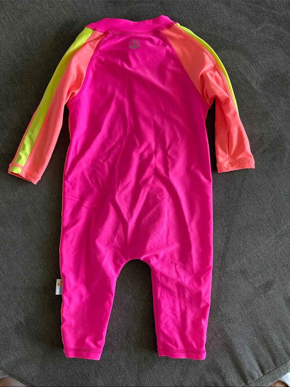 Swimzip Baby Long Sleeve Rash Guard Swimsuit - Pink & Neon 6-12 month Neon